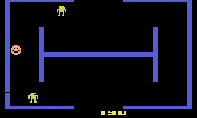 Evil Otto bouncing into the first room from the left.